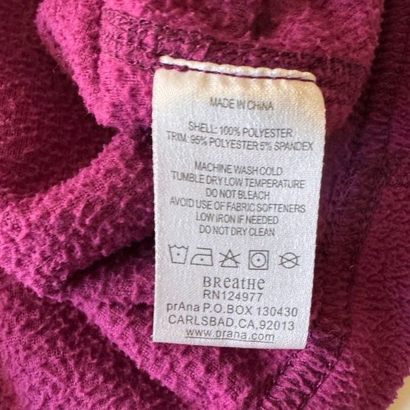 Prana Fleece Pullover with velvet collar size M - Picture 7 of 7